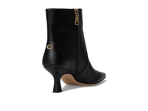 Coach CBP25 Black Sculpted Kitten Heel Bootie
