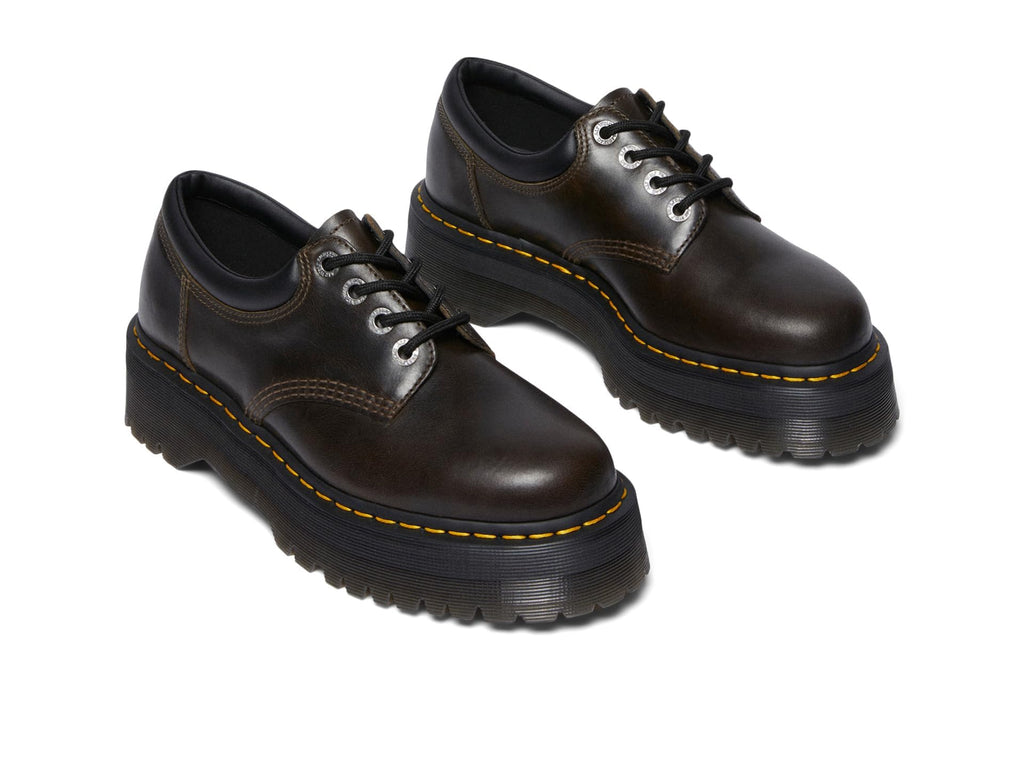 Dr. Martens 8053 Quad Leather Platform Shoes Dark Khaki