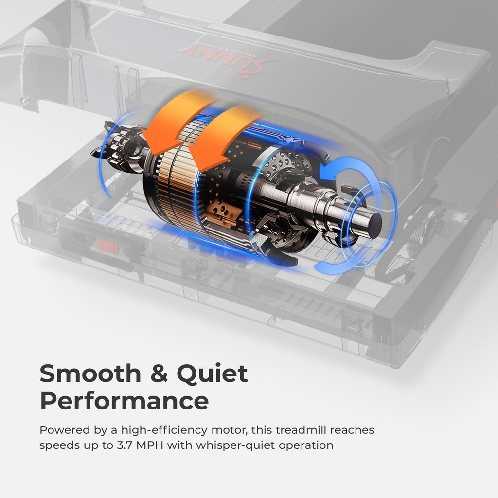 Sunny Health & Fitness Treadpad 100 Smart Walking Treadmill – Compact, Portable, Under Desk, No Assembly, WiFi & Bluetooth SunnyFit App, Remote Control, LED Display, Shock Absorption - SF-T724064