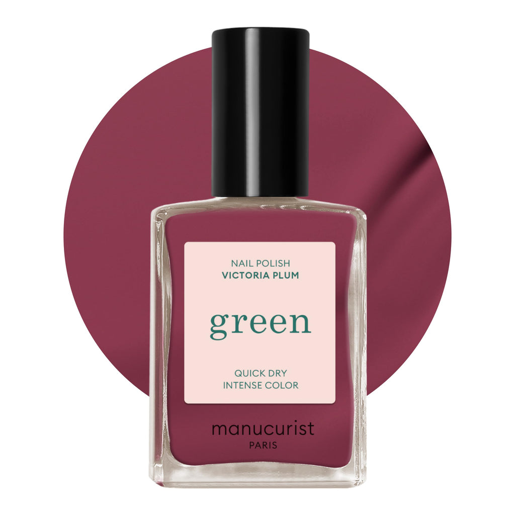 Manucurist • Green Nail Polish Victoria Plum • Natural Classic Nail Polish 9-Free • Vegan and Plant-Based Nail Polish (78%) • Manicure & Nail Care • 0.5 fl oz (VICTORIA PLUM)