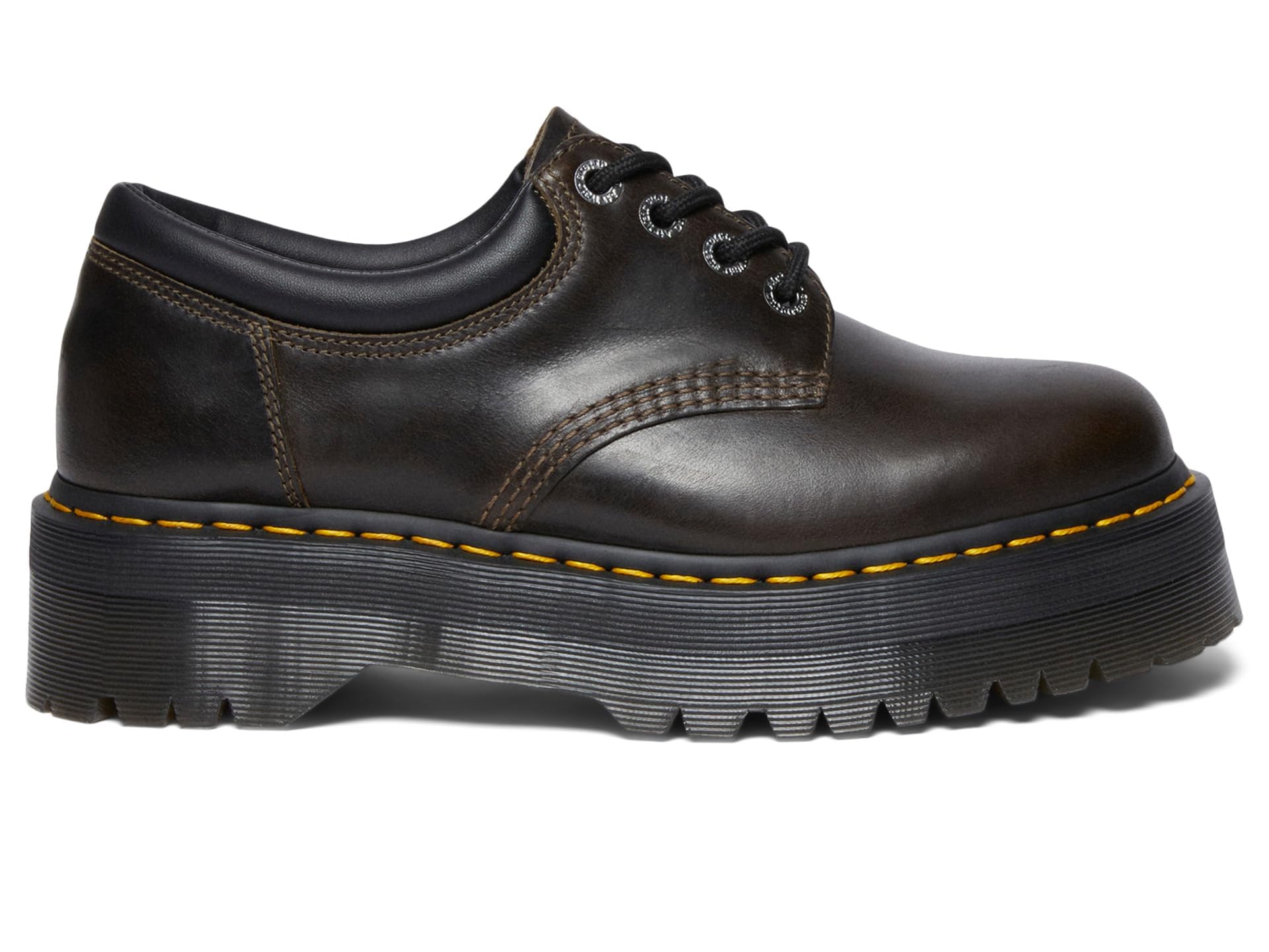 Dr. Martens 8053 Quad Leather Platform Shoes Dark Khaki