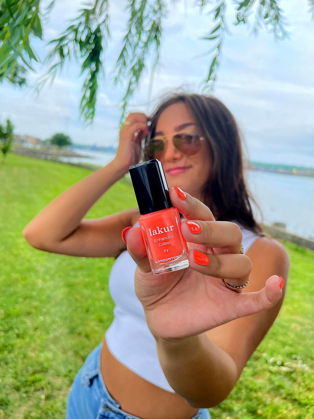 LONDONTOWN LONDONTOWN LAKUR Nail Polish, Nail Lacquer, Flashback, Sunset Orange, 1 ct.