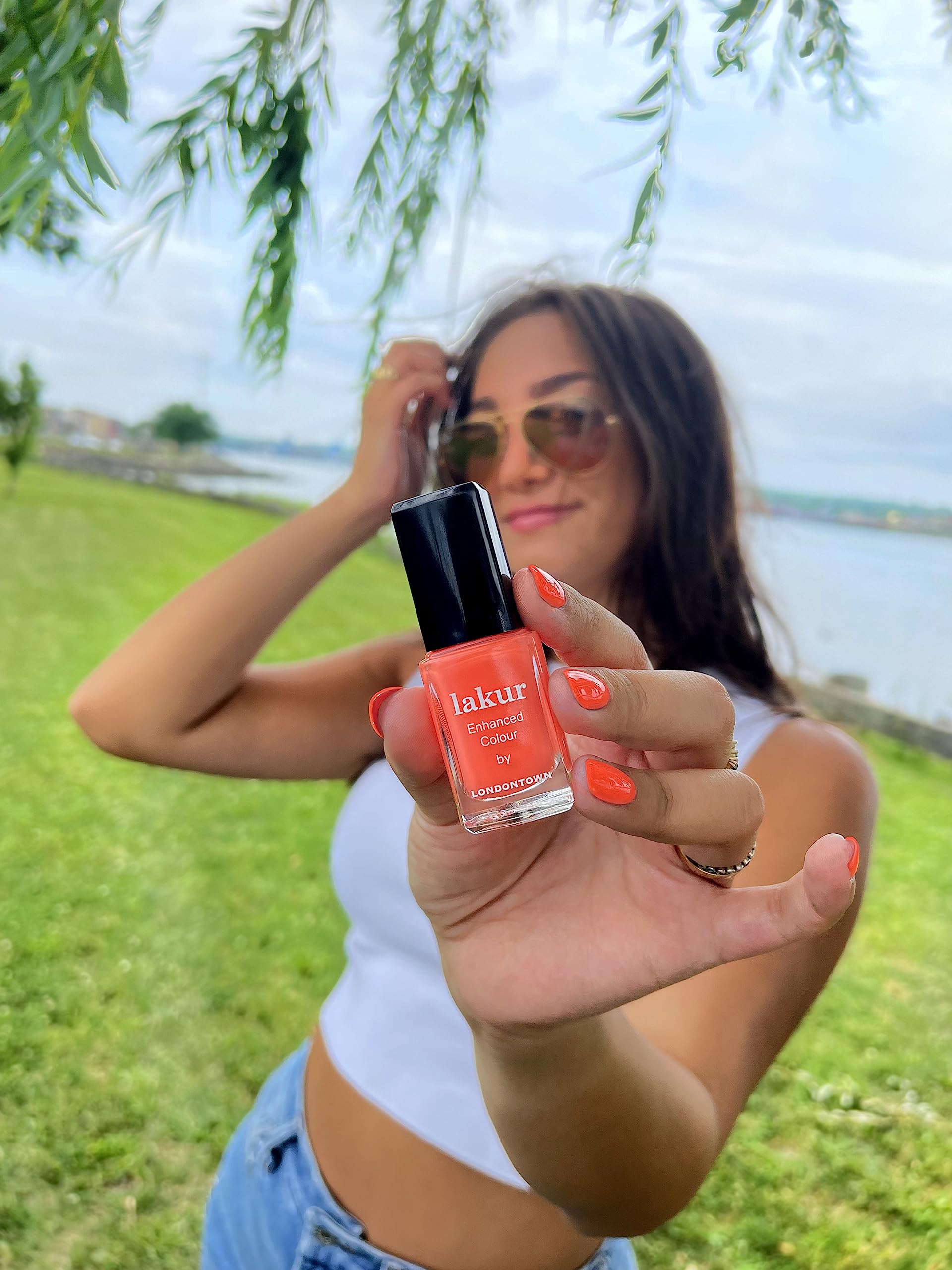 LONDONTOWN LONDONTOWN LAKUR Nail Polish, Nail Lacquer, Flashback, Sunset Orange, 1 ct.