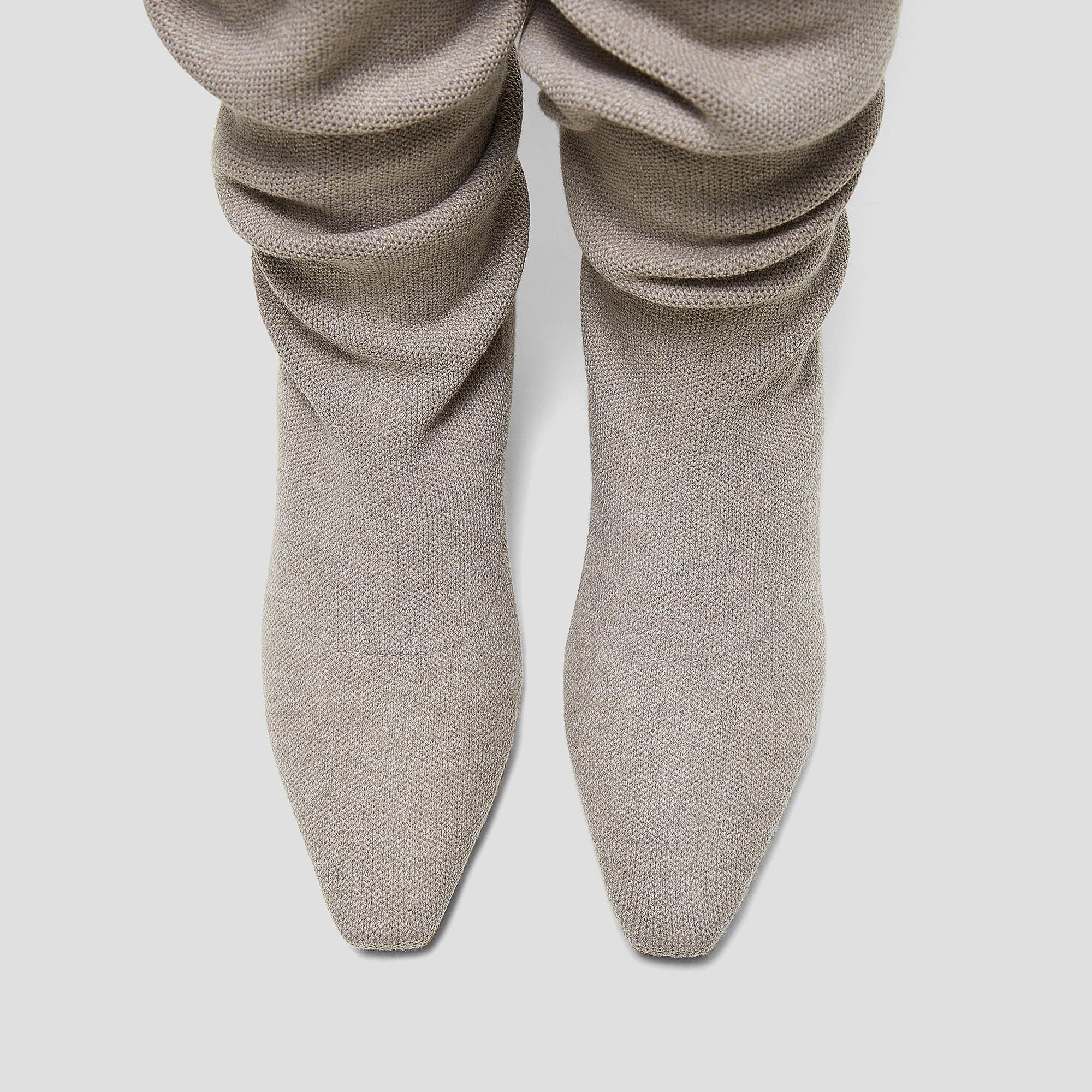 VIVAIA Rumi Women's Wool Knee High Boots, Mini Square Toe Kitten Heel Tall Boots, Fashion Foldable Shaft, Comfortable Fall Winter Daily Outfit Oatmilk